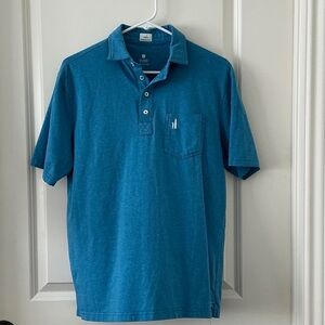 johnnie-O Hangin’ Out Teal Blue Short-Sleeve Polo